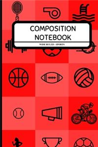 Composition Notebook Wide Ruled Sports