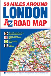 50 Miles Around London A-Z Road Map