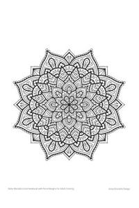 Boho Mandala Lined Notebook with Floral Margins for Adult Coloring