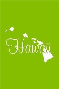 Hawaii - Lime Green Lined Notebook with Margins
