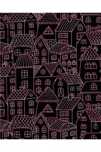 Journal Notebook Cute Houses Pattern 5
