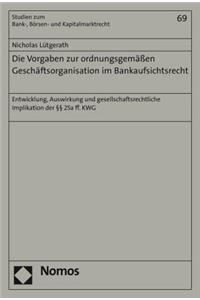 Die Vorgaben Zur Ordnungsgemassen Geschaftsorganisation Im Bankaufsichtsrecht