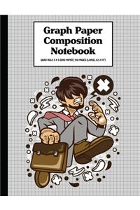 Graph Paper Composition Notebook Quad Rule 5x5 Grid Paper - 150 Sheets (Large, 8.5 x 11