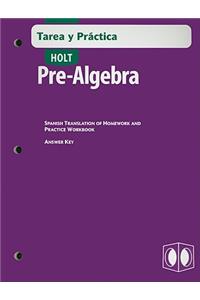 Holt Pre-Algebra Tarea y Practica