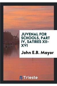 Juvenal for Schools, Part IV, Satires XII-XVI
