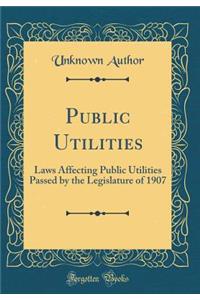 Public Utilities: Laws Affecting Public Utilities Passed by the Legislature of 1907 (Classic Reprint)