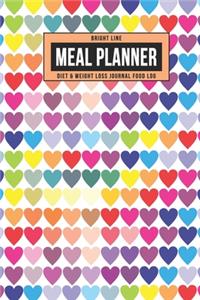 Bright Line Meal Planner Diet & Weight Loss Journal Food Log