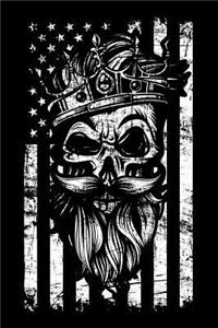 USA Flag Hipster Skull