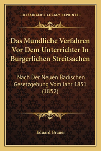 Mundliche Verfahren Vor Dem Unterrichter In Burgerlichen Streitsachen