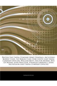 Articles on British East India Company Army Generals, Including