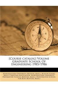 [Course Catalog] Volume Graduate School of Engineering 1985/1986