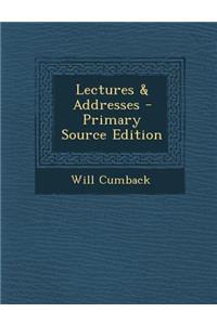 Lectures & Addresses