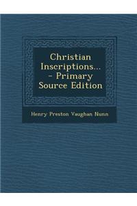 Christian Inscriptions...