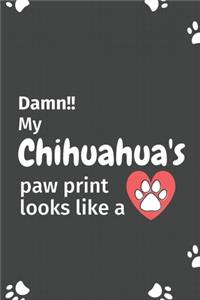 Damn!! my Chihuahua's paw print looks like a
