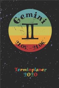 2020 Terminplaner - Sternzeichen Gemini Zwillinge