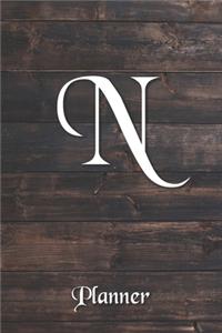 N: Letter Journal Monogram Minimalist Lined Notebook To Do List Undated Daily Planner for Personal and Business Activities with Check Boxes to Help you