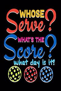 Whose Serve What's the Score What Day Is It