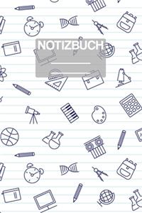 Notizbuch A5 Muster ABC Schule School Chemie Dreieck Lineal ABC