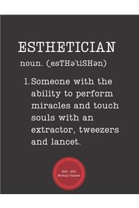Esthetician 2020 - 2021 Monthly Planner