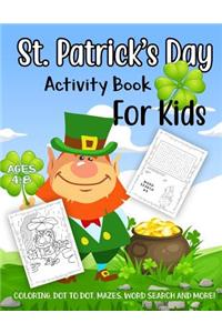 St. Patrick's Day Activity Book for Kids Ages 4-8