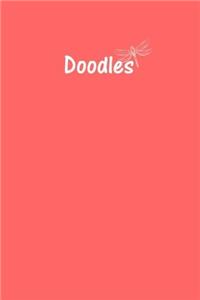 Doodles Journal - Great for Sketching, Doodling, Project Planning or Brainstorming: Medium Ruled, Soft Cover, 6 x 9 Journal, Coral, 200 Pages