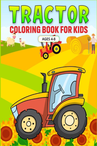 Tractor Coloring Book for Kids Ages 4-8