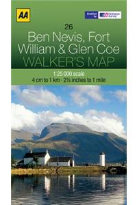 Ben Nevis, Fort William & Glen Coe Walker's Map