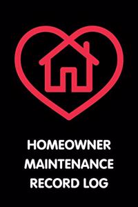 Homeowner Maintenance Record Log