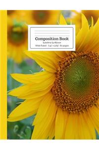 Composition Book Sunshine Sunflower Wide Ruled