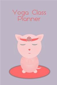 Yoga Class Planner Pink Cat Meditating