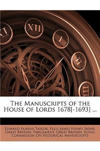 The Manuscripts of the House of Lords 1678[-1693] ...