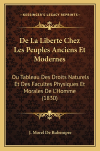 De La Liberte Chez Les Peuples Anciens Et Modernes
