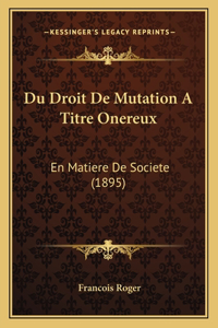 Du Droit De Mutation A Titre Onereux