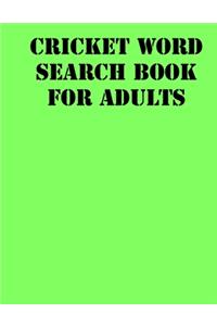 Cricket Word Search Book For Adults