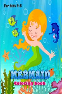 Mermaid coloring book for kids ages 4-8