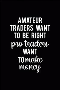 Amateur Traders Want To Be Right Pro Traders Want To Make Money