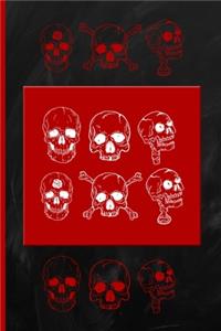 Head Skulls in Red