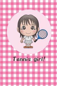 Notebook for Kids- Tennis Girl: Composition Journals for Kids and Teens, Wide Ruled Paper, Soft Matte cover, Size: 6" x 9" 100 Pages