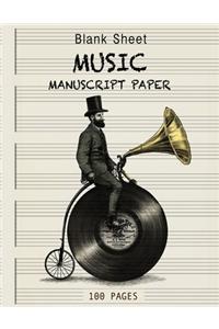 Vintage Blank Sheet Music Notebook music books for guitar with chords