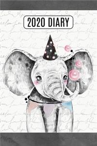 2020 Daily Diary Planner, Inky Baby Elephant
