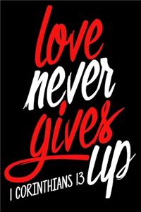 Love Never Gives Up - Inspirational Journal/Notebook