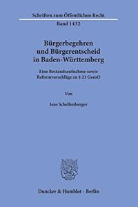 Burgerbegehren Und Burgerentscheid in Baden-Wurttemberg