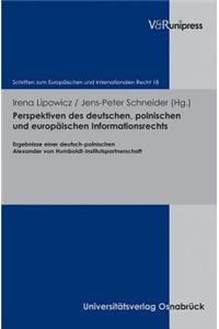 Perspektiven Des Deutschen, Polnischen Und Europaischen Informationsrechts