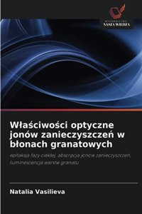 Wlaściwości optyczne jonów zanieczyszczeń w blonach granatowych