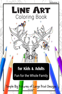 Line Art Coloring Book for Kids & Adults, Volume 3