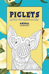 Adult Coloring Books Animal - Large Print - Piglets