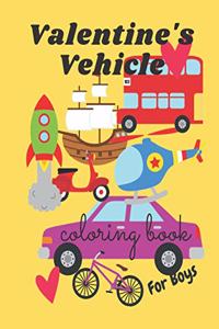 Valentine's Vehicle Coloring Book For Boy