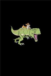 Corgi riding a Dinosaur