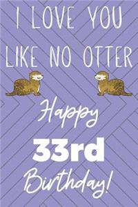 I Love You Like No Otter 33rd Birthday