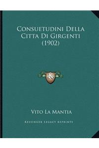 Consuetudini Della Citta Di Girgenti (1902)